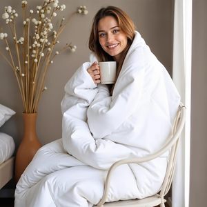 Box Stitches Microfiber Filling Down Alternative Comfortable Piping <strong>Duvet</strong> for Home - Product Image 2