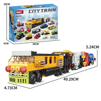 WOMA TOYS C0328 Ensemble de blocs de construction personnalisables pour enfants : Bus, Véhicule, Train, Voiture, Maquettes de voitures de police urbaines, Jouets de puzzle