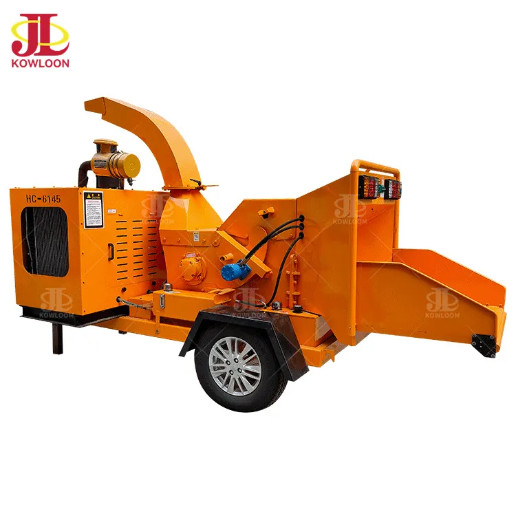 Thủy lực thức ăn di động cây chi nhánh chipper towable DIESEL gỗ chipper máy