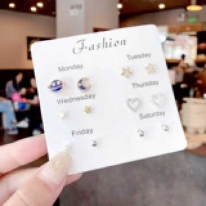 Hot Sale Trending <b>Silver</b> Minimalist Boho Geometric Rhinestone <b>Stud</b> <b>Earrings</b> <b>Set</b> Bow Style Religious Inspired-Wholesale - Product Image 1