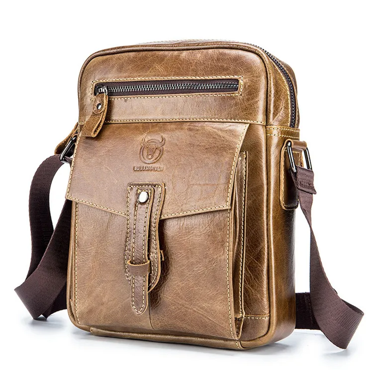 Moda Bolsa De Ombro Masculina Vintage Crossbody çanta yeni hakiki deri omuzdan askili çanta