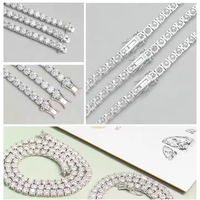 Passer le Test de Diamant 2mm 3mm 4mm 5mm 6.5mm 925 Argent Moissanite Diamant Tennis Collier Bijoux De Mode pour Hommes Femmes