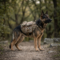 Harnais tactique pour chien en nylon 1000D, système Molle, réglable, à libération rapide, pour la chasse en plein air