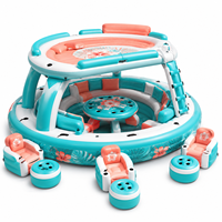 Canapé aquatique gonflable double étage avec logo personnalisé, île flottante multi-personnes pour piscine, idéal pour la location en complexe hôtelier et les loisirs en extérieur