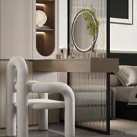 Nouveau modèle de table de toilette en panneau de bois minimaliste sur mesure, table de chevet modulaire écologique pour hôtel, appartement, chambre à coucher