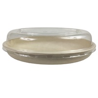Bol à burrito ovale jetable sans PFAS de 32 oz, compatible micro-ondes, avec couvercle 236x169mm, en bagasse, compostable, pour la restauration