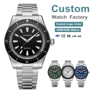 Reloj de Lujo Personalizado ODM Miyota 9015 con Calendario, Reloj de Acero para Buceo de 200 m, Cristal de Zafiro de Doble Cúpula, Reloj Mecánico para Hombre - Product Image 1