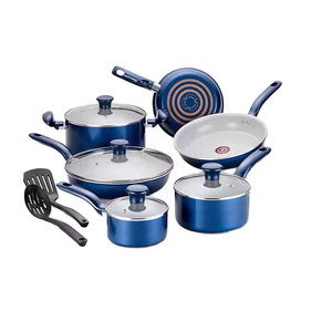 Logotipo personalizado Serie Essence aceptable Olla de cocina de cerámica resistente clásica Juegos de utensilios de cocina antiadherentes con tapa de olla - Product Image 1