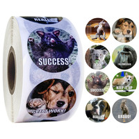Étiquettes Motivantes Animaux : Super Étoiles Brillantes, Messages Fantastiques, Rouleau d'Autocollants Ronds de Compliment pour Étudiants