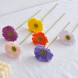 Fleurs artificielles Gerbera Yoshinobu en vase, multicolores, en PU, décoration moderne pour la maison et le bureau - Product Image 3