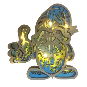 New Design Creative Carving Decoration Santa Claus Christmas Wood Crafts for Kids - Product Image 1