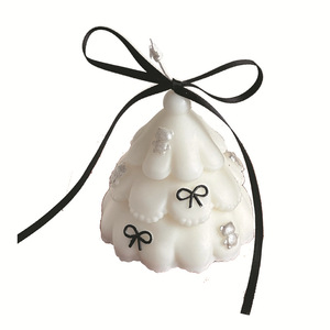 Lanjo Accesorios para Fotos, Velas Aromáticas de Cera de Soja con Diseño de Árbol de Navidad, Lazo Pintado a Mano y Osito de Peluche - Acción de Gracias, Cumpleaños - Product Image 5