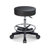 Factory Custom Black Grad drehen Stellen Sie den runden Roll hocker Beauty Salon Hocker Dreh hocker mit Rädern ein