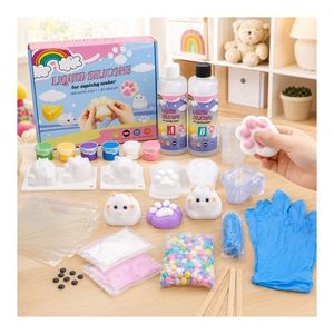 Decompression Pinch Toy Making <b>Kit</b> Private Label Soft <b>Gel</b> Formula Hamster Paw Cheese Moulds Paints Powder Decoration - Product Image 5