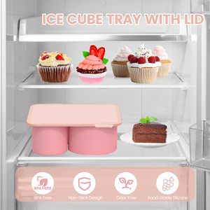 Grand bac à glaçons en silicone pour gobelets de 20-30-40 oz, moule à glace à dissolution lente avec couvercle, facile à démouler - Product Image 5