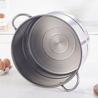Ensemble de casseroles en acier inoxydable 410 avec marmite à double couche, plateau vapeur, seau à soupe - Équipement de cuisine au design moderne