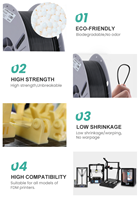 Filament PLA 3D Creat3D Factory 1,75 mm 1 kg/bobine, filament d'imprimante 3D PLA mat, compatible OEM/ODM, filament d'impression 3D FDM