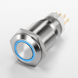 Interruptor de Botón Pulsador Momentáneo de Acero Inoxidable IP65, 16/19/22mm, Anillo Iluminado Rojo/Verde, 24V 3A 1NO, Interruptor Táctil Capacitivo - Product Image 2