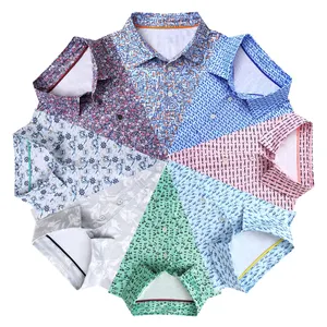 Impression personnalisée par sublimation, tricot en polyester et élasthanne respirant, manches courtes, chemise de golf avec logo pour homme - Product Image 1