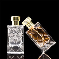 Bouteilles de parfum en verre carrées vides de luxe haut de gamme de capacité de 70ml avec pulvérisateur à pompe pour diffuseur-Factory Direct