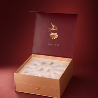 Boîte cadeau de luxe écologique à double couche avec couvercle magnétique et tiroir, plaque logo personnalisée, pour tonique de nid d'oiseau, OEM ODM