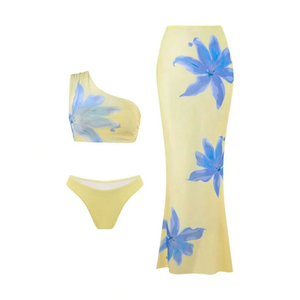 Conjunto de Bikini de 3 Piezas con Estampado Floral para Mujer, con Falda de Playa, Talla S-XL - Product Image 4