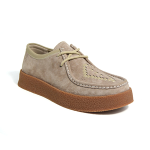 Wholesale <strong>Taupe</strong> Grey Suede Moccasin <strong>Shoes</strong> Lace-up Crepe Sole Platform Casual Men Comfortable Lightweight Walking <strong>Shoes</strong> - Product Image 2