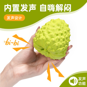 ของเล่นเคี้ยวรูปผลไม้สีเขียวขนาดกลางสำหรับสุนัข ช่วยทำความสะอาดฟัน - Product Image 4