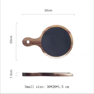 Hotel Antik <span class=keywords><strong>SLATE</strong></span> bambu hitam dan kayu Barat restoran piring Steak piring - Product Image 6