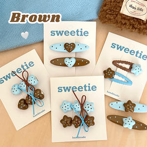 Pinza para el pelo unisex de acrílico con diseño de ondas y lazo, color crema helado, a la moda, dulce, versátil y linda, ideal para el verano. ¡Venta caliente! - Product Image 2