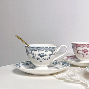 In Stock French Retro Rose Porcelain <b>Cup</b> <b>Saucer</b> Set Eco-Friendly Modern Design for Afternoon Tea Coffee Dessert Gift JADE Brand - Product Image 3