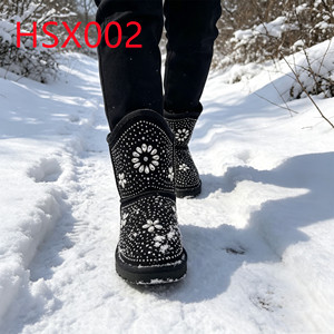 LXG, Bottes <span class=keywords><strong>de</strong></span> <span class=keywords><strong>ski</strong></span> <span class=keywords><strong>de</strong></span> descente Hua Singh pour femme avec ornement diamant, bottes <span class=keywords><strong>de</strong></span> neige pour promenades hivernales, semelle antidérapante et isolante en TPR, bottes mi-hautes pour femme HSX004 - Product Image 4