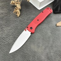 Couteau pliant de poche de qualité industrielle BM 535 rouge, lame 440C, manche en nylon et fibre de verre, multifonctionnel, randonnée en plein air, camping, EDC