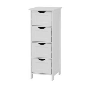 White Bathroom <b>Storage</b> Cabinet Freestanding With <b>Drawers</b> 4 <b>Drawer</b> Organizer <b>For</b> Bathrooms And Small Spaces - Product Image 6