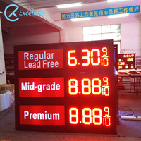 Station service Led numérique prix panneau d'affichage prix de l'essence lumières led signes de nombre télécommande écran LED numérique