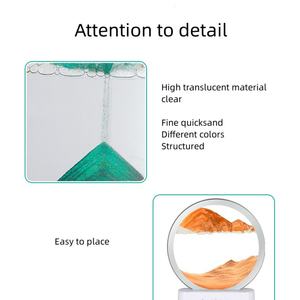 Lampe de table LED 3D dynamique à sable mouvant, tableau de sable artistique, horloge de sable lumineuse - Product Image 3