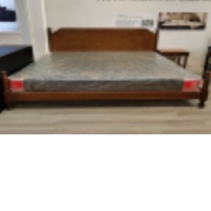 Lit en tissu en bois moderne et simple pour salon ou appartement 37798 - Product Image 1