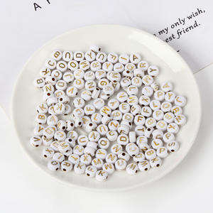 <span class=keywords><strong>Perles</strong></span> de lettre dorée de 7mm pour la fabrication de bijoux, <span class=keywords><strong>perles</strong></span> de lettre d'<span class=keywords><strong>alphabet</strong></span> acrylique bricolage 100 pièces/paquet - Product Image 4