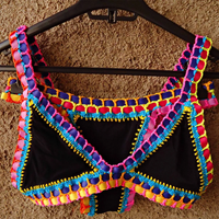 Maillot de bain en caoutchouc élastique pour femmes, Sexy, ensemble deux pièces, fait à la main, en Crochet, style brésilien, 2022