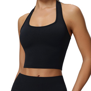 Soutien-gorge de sport sexy à bretelles croisées, haute performance, antichoc, pour la course, le fitness et le yoga ; en Spandex/Nylon ; design élégant au dos - Product Image 4