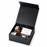 Boîte cadeau magnétique noire de luxe avec logo personnalisé pour l'emballage des vêtements, boîte en papier rigide pliable pour les articles de sport en gros