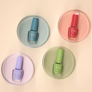 15ml luxury clear empty top coat uv gel cap drawing nail polish glass bottle with brush