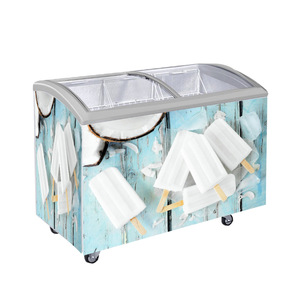 Gelato Ice Cream hiển thị tủ đông Tempered cong trượt Glass Top Showcase sâu <span class=keywords><strong>LED</strong></span> ánh sáng tủ lạnh cho các cửa hàng và cửa hàng - Product Image 6