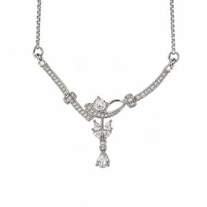 ชุดสร้อยคอจี้เงินแท้ 925 ประดับเพชร CZ พร้อมต่างหูเข้าชุด - Product Image 4
