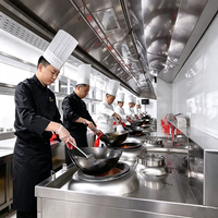 Ensemble d'équipements de cuisine professionnels en acier inoxydable pour restaurant, hôtel, projet, solution de conception de plan de travail personnalisée