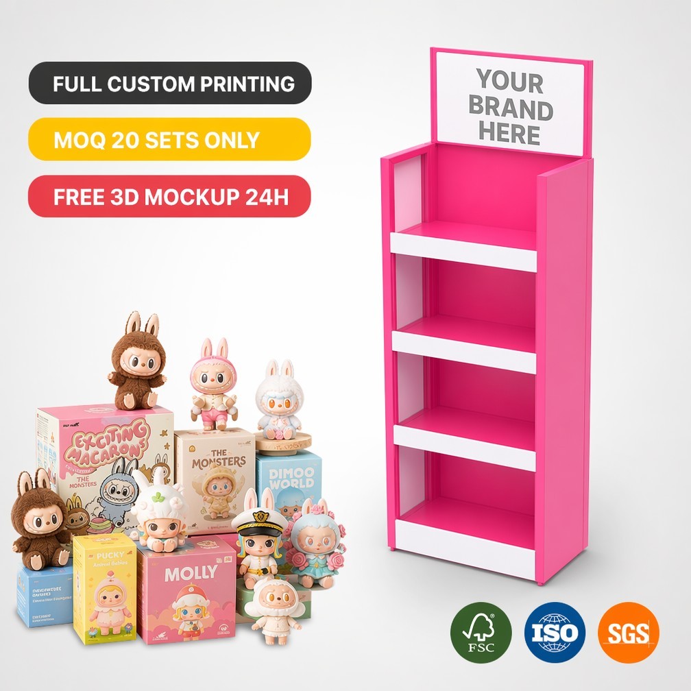 Apache Custom Toy Display Rack 4-Way 4-Tier Metal Figure Merchandiser Knock Down Rotating Stand for Collectible Store OEM ODM — view 2