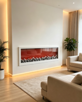 Cheminée décorative LED alimentée par USB, télécommande RGB, colonne romaine noire et blanche, 60-120 cm, lumière de cheminée à flamme simulée