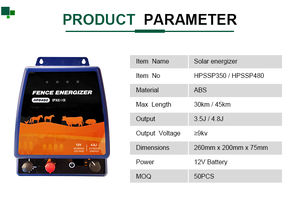 HPSFENCE 45KM Energizador de Cerca Solar, Controlador de Cercas Eléctricas para Animales de Granja, Aprobado por CE, Cargador Solar de 4.8 Joules - Product Image 2