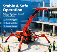 Grande grue araignée pliable de qualité supérieure avec certification CE, mini-grue araignée de levage avec différentes capacités de levage et performances optimales