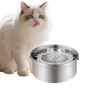 Vente en gros de bols à eau pour animaux de compagnie de 3,2 L, logo personnalisé, écologiques, anti-fuite, en acier inoxydable, bols à eau flottants pour chats